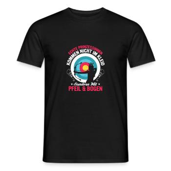 Echte Prinzessinen kommen mit Pfeil & Bogen Schies - Männer T-Shirt - Schwarz - Vorne - AI Model Male 178 light (178cm)
