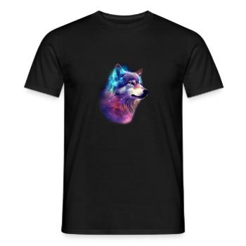 Wolf Galaxy Space Graphic Wolf Lover - T-shirt homme - noir - Devant - AI Model Male 178 light (178cm)