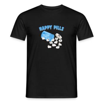 Happy Pills Lapin Race Drôle Angora Anglais - T-shirt homme - noir - Devant - AI Model Male 178 light (178cm)