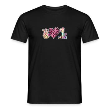 Tie-dye Peace Love et 1ère année Cute Back School - T-shirt homme - noir - Devant - AI Model Male 178 light (178cm)
