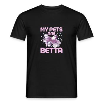 My Pets Are Betta Fish Keeping Aquarium Owner - Männer T-Shirt - Schwarz - Vorne - AI Model Male 178 light (178cm)