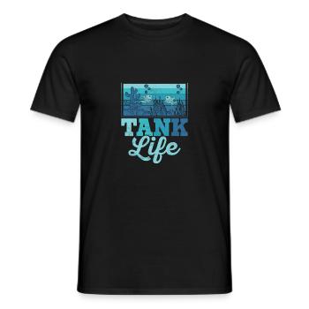 Tank Life Aquarium Owner Fish Keeping - Men's T-Shirt - black - Front - AI Model Male 178 light (178cm)