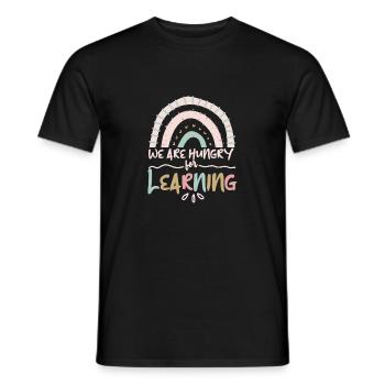 We are hungry for learning rainbow students - Men's T-Shirt - black - Front - AI Model Male 178 light (178cm)