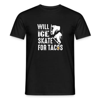 Will Ice Skate for Tacos Ice Skating Figure Skater - Men's T-Shirt - black - Front - AI Model Male 178 light (178cm)