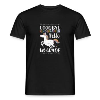 Auf Wiedersehen Kindergarten Hallo erste Klasse 1. - Männer T-Shirt - Schwarz - Vorne - AI Model Male 178 light (178cm)