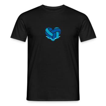 Water-polo amour coeur symbole natation sport jeu - T-shirt homme - noir - Devant - AI Model Male 178 light (178cm)