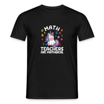 Math teachers are Mathgical Funny Unicorn Teachers - Men's T-Shirt - black - Front - AI Model Male 178 light (178cm)