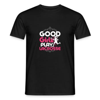 Good Girls Play Lacrosse Lifestyle Player - Männer T-Shirt - Schwarz - Vorne - AI Model Male 178 light (178cm)