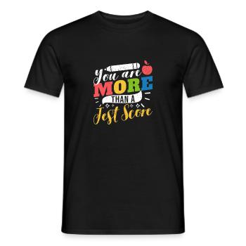 Vous êtes plus qu’un résultat de test Drôle de retour - T-shirt homme - noir - Devant - AI Model Male 178 light (178cm)