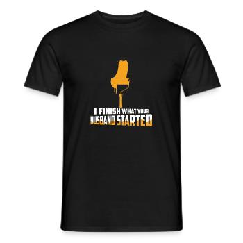 Je termine ce que votre mari a commencé à travailler professiona - T-shirt homme - noir - Devant - AI Model Male 178 light (178cm)