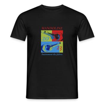 Mandoline Instrument des Jahres 2023 Popart - Männer T-Shirt - Schwarz - Vorne - AI Model Male 178 light (178cm)