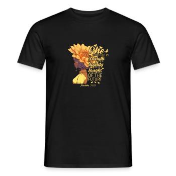 Christian Bible Verse Sunflower Religious Cool - Men's T-Shirt - black - Front - AI Model Male 178 light (178cm)