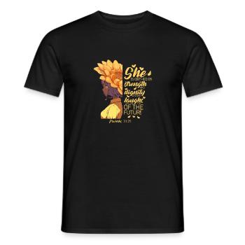 Verset de la Bible chrétienne Proverbes de tournesol Cool Pun - T-shirt homme - noir - Devant - AI Model Male 178 light (178cm)