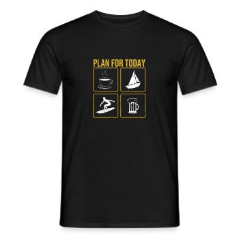 Plan for Today Coffee Boat Wave Wakeboard Beer - Men's T-Shirt - black - Front - AI Model Male 178 light (178cm)