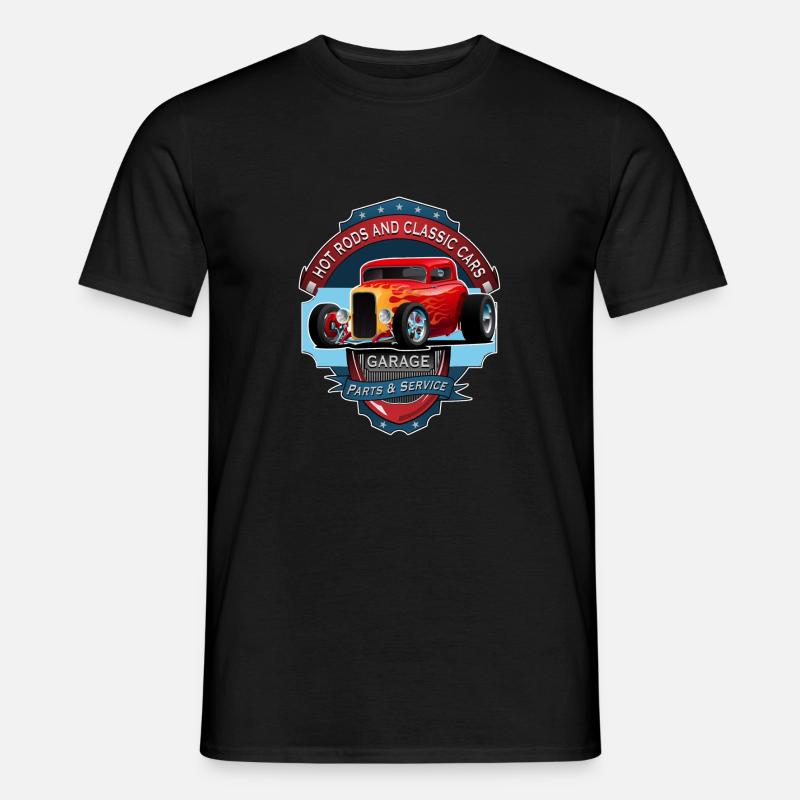 OLDTIMER - AUTOWERKSTATT - Männer T-Shirt - Schwarz