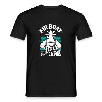 Air Boat Hair Don’t Care Hydroplane Airboat Propel - T-shirt homme - noir - Devant - AI Model Male 178 light (178cm)