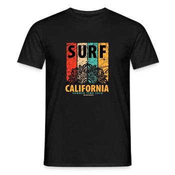 surf california summer time 2023 vintage - Men's T-Shirt - black - Front - AI Model Male 178 light (178cm)