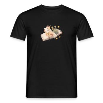 Dandelion Books Cool Flower Librarian Reading Cute - Men's T-Shirt - black - Front - AI Model Male 178 light (178cm)