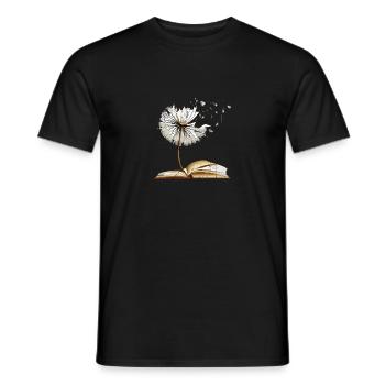 Livres de pissenlit pour bibliothécaire Bibliophiles Lecture - T-shirt homme - noir - Devant - AI Model Male 178 light (178cm)