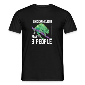 I Like Chameleons & Maybe 3 People Reptile Lizard - Männer T-Shirt - Schwarz - Vorne - AI Model Male 178 light (178cm)