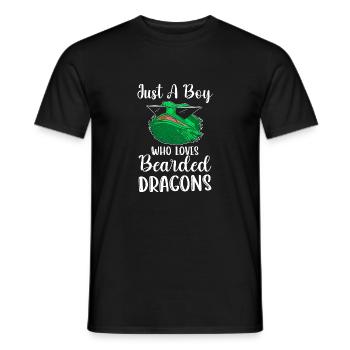 Juste un garçon qui aime l’amant lézard des dragons barbus - T-shirt homme - noir - Devant - AI Model Male 178 light (178cm)