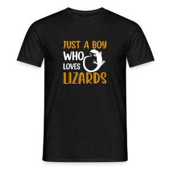 Just A Boy Who Loves Lizards Lizard Lover Reptile - Männer T-Shirt - Schwarz - Vorne - AI Model Male 178 light (178cm)