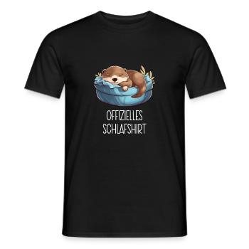 Offizielles Schlafshirt Otter Schlafanzug Seeotter - Männer T-Shirt - Schwarz - Vorne - AI Model Male 178 light (178cm)