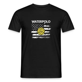 Vintage American USA Flagge Wasserball Cool Schwim - Männer T-Shirt - Schwarz - Vorne - AI Model Male 178 light (178cm)