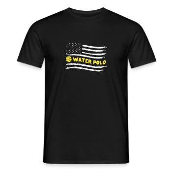 Vintage American USA Flagge Wasserball Cool Schwim - Männer T-Shirt - Schwarz - Vorne - AI Model Male 178 light (178cm)