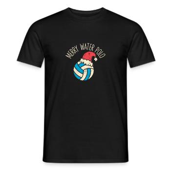 Joyeux joueur de water-polo Entraîneur des fans Noël - T-shirt homme - noir - Devant - AI Model Male 178 light (178cm)