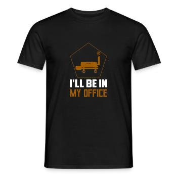 Je serai dans mon bureau à griller un fumeur barbecue - T-shirt homme - noir - Devant - AI Model Male 178 light (178cm)