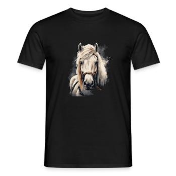 Cheval islandais - T-shirt homme - noir - Devant - AI Model Male 178 light (178cm)