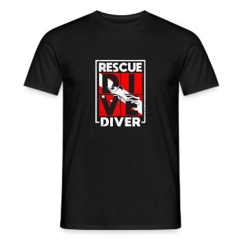 Tauchen Rettungstaucher Flaggentaucher Tauchlehrer - Männer T-Shirt - Schwarz - Vorne - AI Model Male 178 light (178cm)