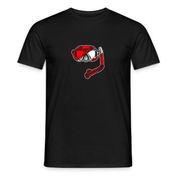 Masque de plongée Snorkel Diver Down Flag Plongée - T-shirt homme - noir - Devant - AI Model Male 178 light (178cm)