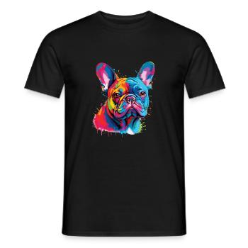 Charme Compact : Le Bouledogue Français - T-shirt homme - noir - Devant - AI Model Male 178 light (178cm)