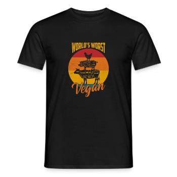 Le pire fumeur végétalien de barbecue grillé au monde - T-shirt homme - noir - Devant - AI Model Male 178 light (178cm)