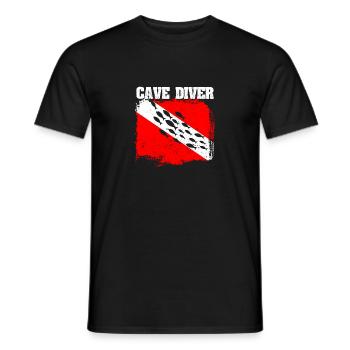 Moniteur de grotte Divemaster Instructeur de plongée profonde - T-shirt homme - noir - Devant - AI Model Male 178 light (178cm)