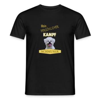 Mein persönlicher Kampfschmuser - Bichon Frisé - Männer T-Shirt - Schwarz - Vorne - AI Model Male 178 light (178cm)