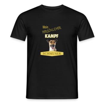Mein persönlicher Kampfschmuser - Foxterrier - Männer T-Shirt - Schwarz - Vorne - AI Model Male 178 light (178cm)