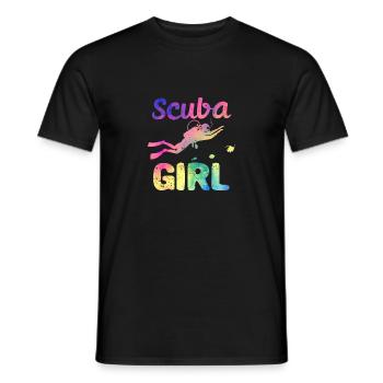 Scuba Girl Lustig Tiefseetauchen Mädchen Taucher - Männer T-Shirt - Schwarz - Vorne - AI Model Male 178 light (178cm)
