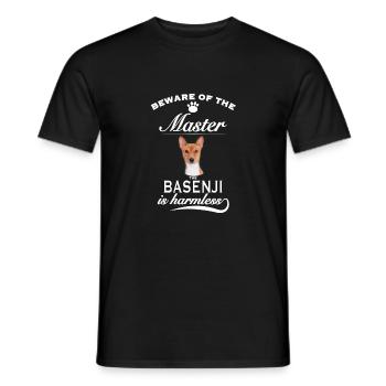 Beware of the master, harmless Basenji - Männer T-Shirt - Schwarz - Vorne - AI Model Male 178 light (178cm)