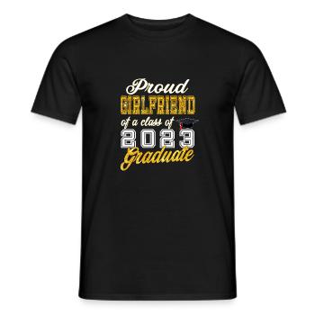 Graduation 2023 - Proud Girlfriend of a Class of 2 - Men's T-Shirt - black - Front - AI Model Male 178 light (178cm)