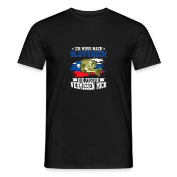 Ich Muss Nach Slovenien Die Fische Vermissen Mich - Männer T-Shirt - Schwarz - Vorne - AI Model Male 178 light (178cm)