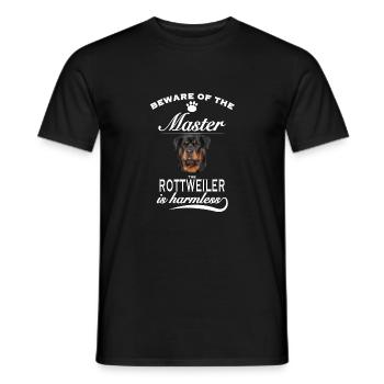 Beware of the master, harmless Rottweiler - Männer T-Shirt - Schwarz - Vorne - AI Model Male 178 light (178cm)