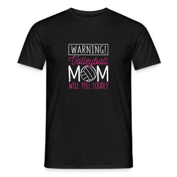 Avertissement volleyball maman va crier fort sport - T-shirt homme - noir - Devant - AI Model Male 178 light (178cm)