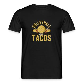 Volleyball and tacos Fun Mexican sport - Men's T-Shirt - black - Front - AI Model Male 178 light (178cm)