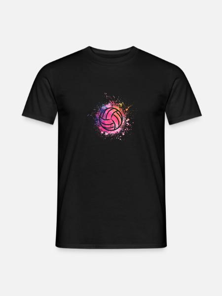 Aquarell Volleyball Liebhaber Fan Trainer - Männer T-Shirt - Schwarz