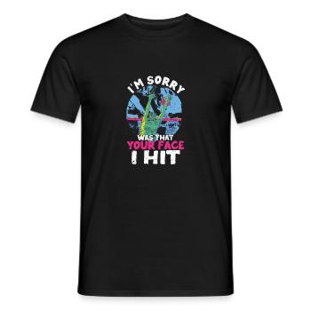 Je suis désolé, c’était ton visage que j’ai - T-shirt homme - noir - Devant - AI Model Male 178 light (178cm)