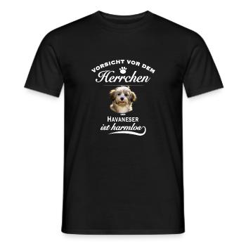 Vorsicht vor dem Herrchen, harmloser Havaneser - Männer T-Shirt - Schwarz - Vorne - AI Model Male 178 light (178cm)