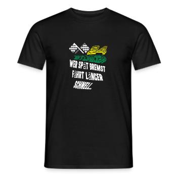 24 stunden flag wer spät bremst - Männer T-Shirt - Schwarz - Vorne - AI Model Male 178 light (178cm)
